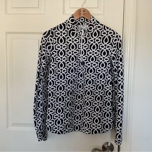 IBKUL 1/4 Zip Mock Neck Top Long Sleeve with Mesh Detail 1/4 Zip S